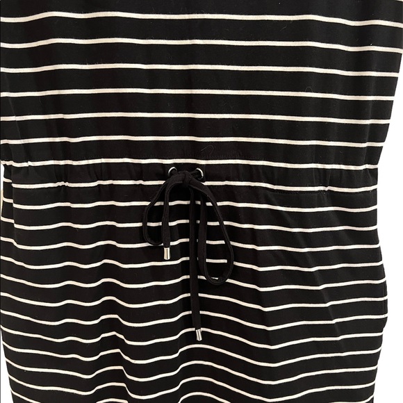 Womens Rafaella drawstring waist black and white striped dress - Picture 3 of 6
